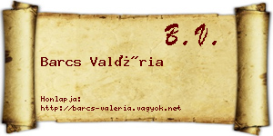 Barcs Valéria névjegykártya